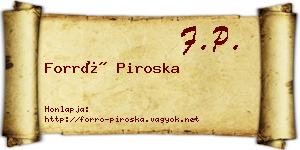 Forró Piroska névjegykártya